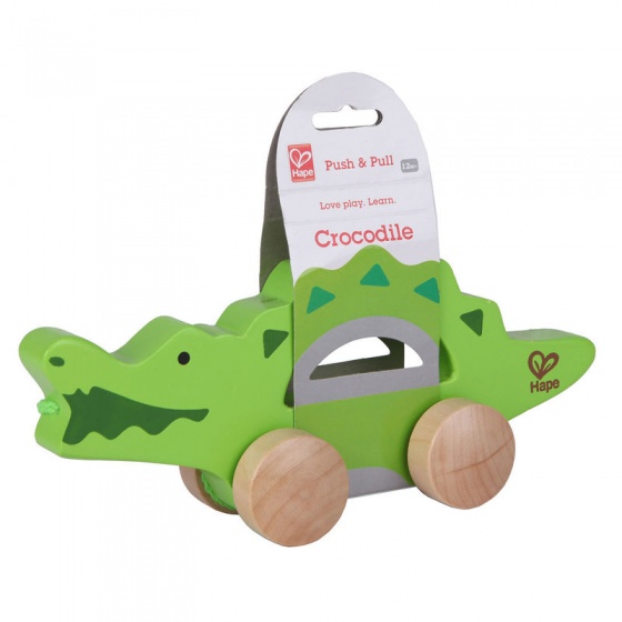 Hape Houten trekdier krokodil 19 cm groen