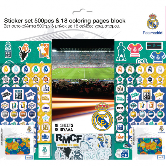 Real Madrid Cf Sticker Und Malbuch Junior 42 Cm Papier 518 Teilig Internet Bikes