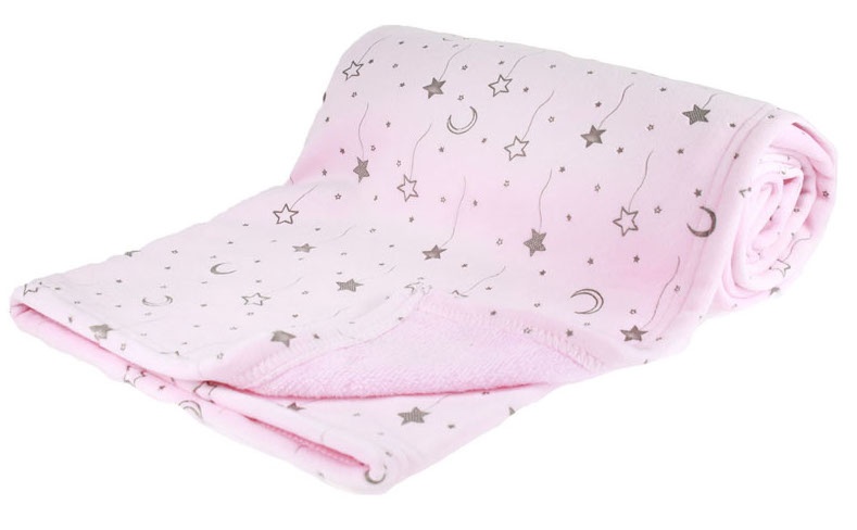 Soft Touch Couverture Bebe Etoiles Et Lune 75 X 100 Cm Rose Internet Bikes